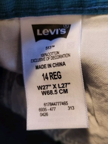 Levi's 513 Boys Jeans Size: 14 Regular Nice Slim Straight - Picture 7 of 10
