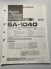 Pioneer SA-1040 Stereo Amplifier Service Manual Vintage Original OEM