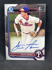 2022 Bowman Chrome #CPA-GTL Gavin Tonkel 1st Prospect Chrome Base Auto Phillies