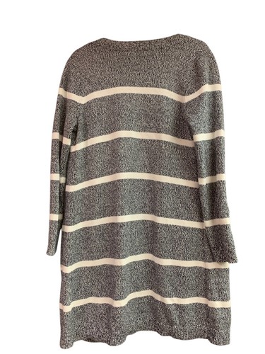 Talbots Women's Navy Striped Marled Duster Long Open Cardigan Size SP Petite - Picture 2 of 10