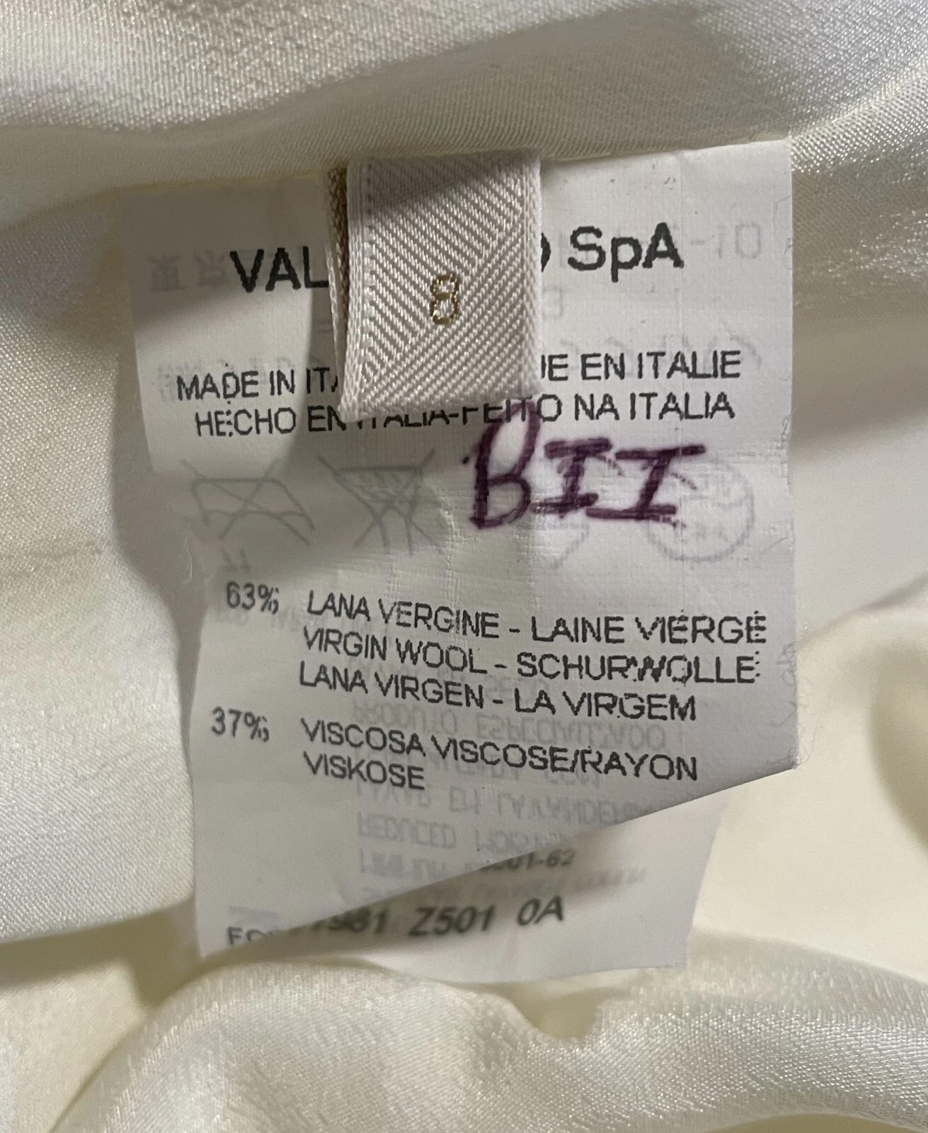 Gonna dritta vintage Valentino misto lana avorio donna 8 lusso