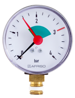 "Afriso Manometer Heizung Wasser Ø 63 Mm 1/4\" 0-4 Bar Radial Unten Selbstdichtend"