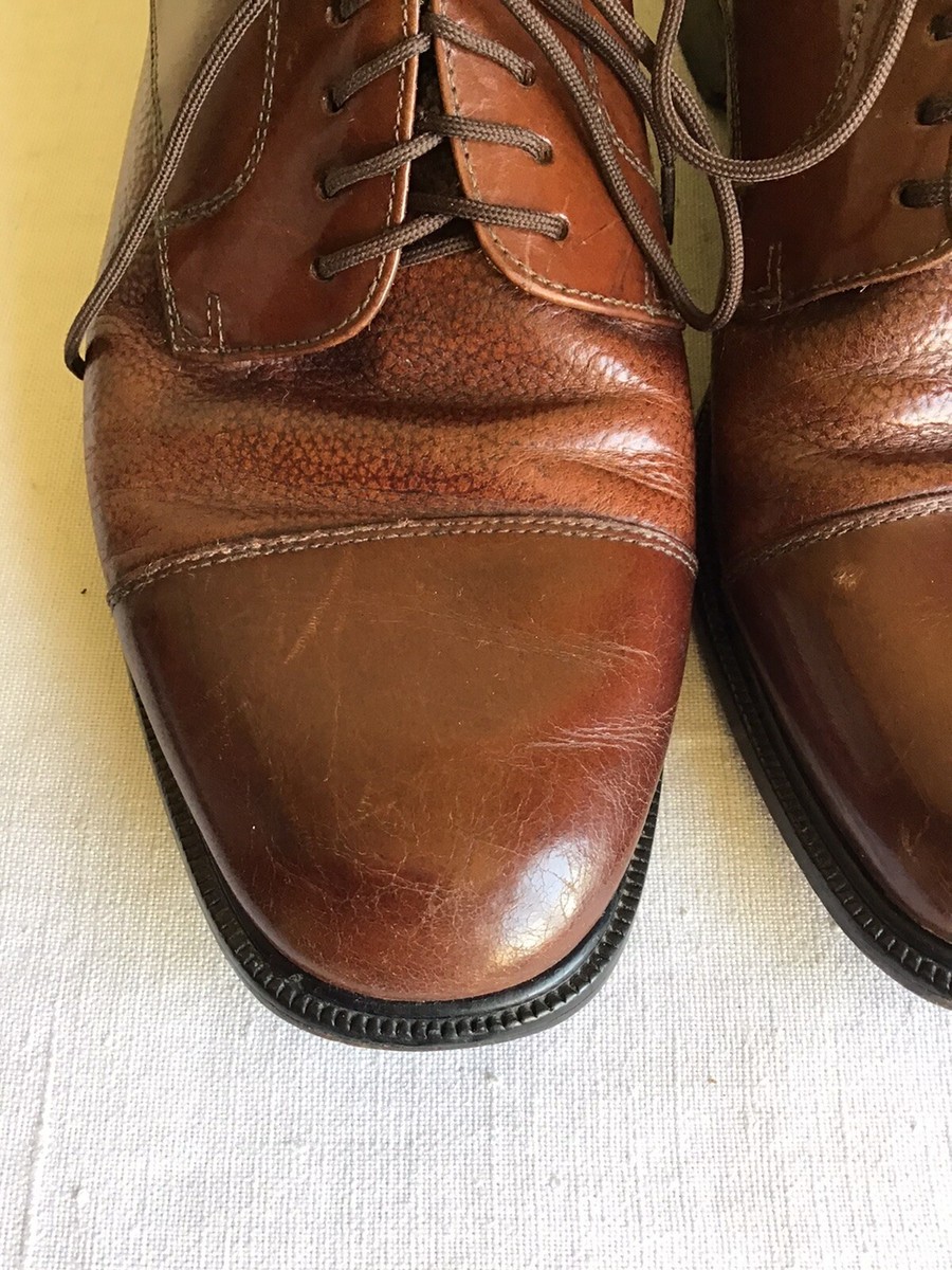 Mens Florsheim Brown Leather Cap Toe Lace Up Oxford Dress  display picture 1