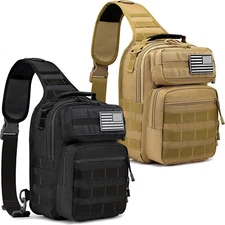 Tactical Sling Bag Backpack Military Shoulder Sling Pack Molle EDC Crossbody Bag
