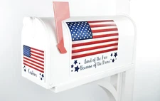 Mailbox Magnet Partial Cover Fourth of July Flag Customized for Mailbox