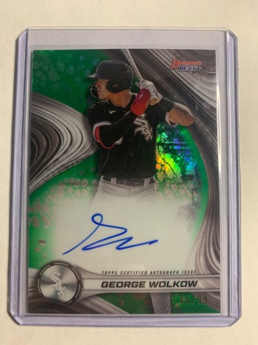 2024 Bowman's Best Baseball George Wolkow Auto #D /99 Green Refractor #B24-GW