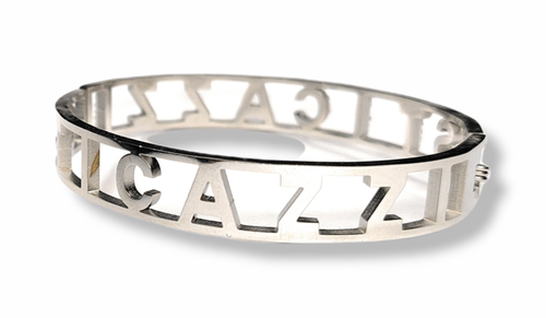 BRACCIALE STICAZZI RIGIDO DONNA ACCIAIO INOX 316L STRASS LUCIDO ANALLERGICO - Foto 2 di 6
