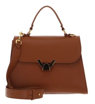 COCCINELLE Dew Grained Leather Handbag Handtasche Umhängetasche Cuir hellbraun