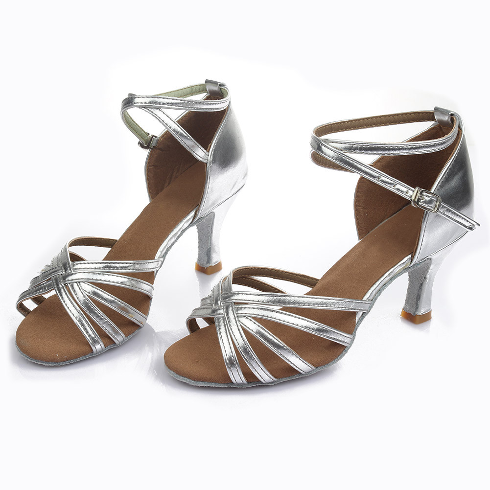 Women's Latin Dance Shoes Suede Sole Ballroom Tango Salsa High Heeled