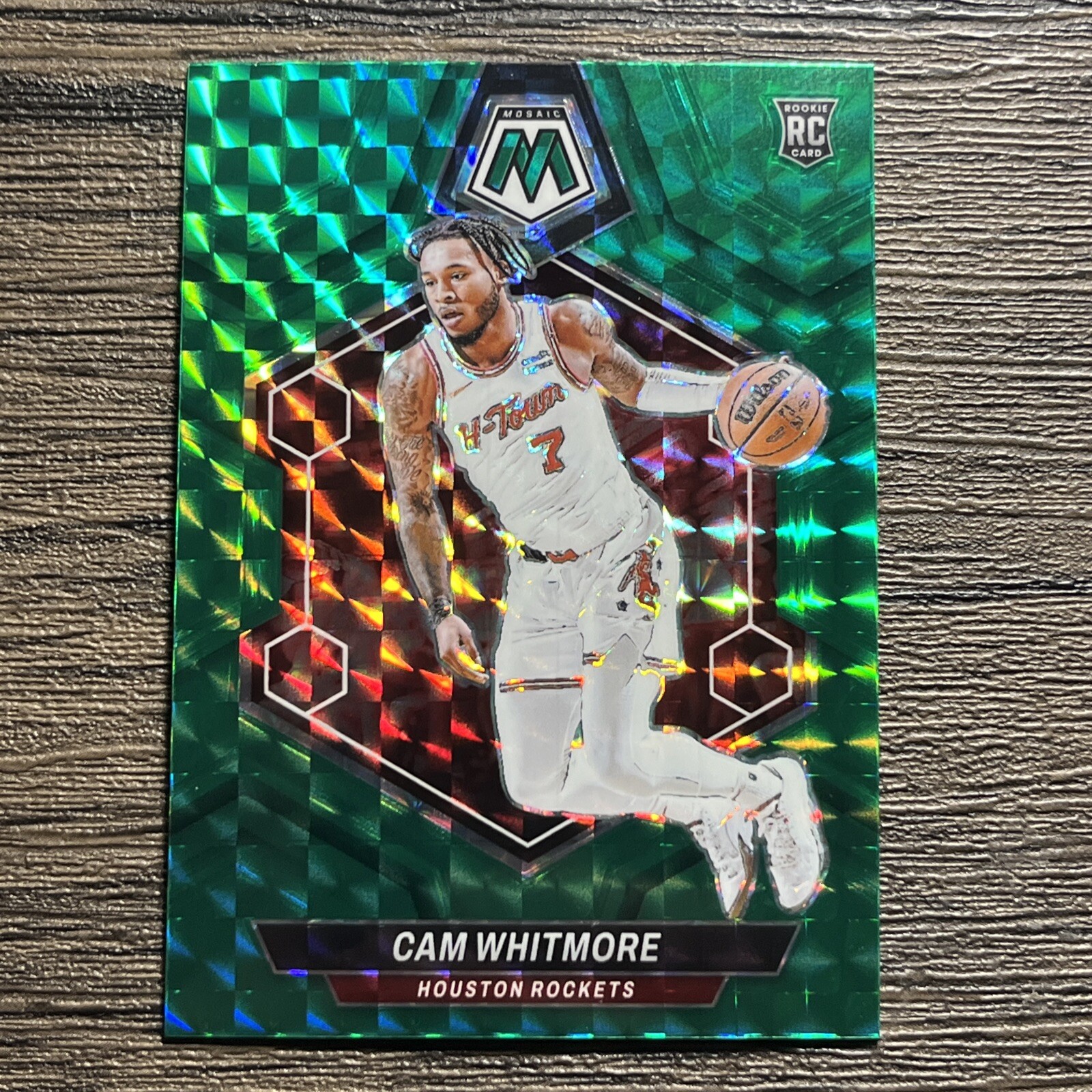 ✨Cam Whitmore 2023-24 Panini Mosaic RC Rookie #217 Green Prizm - Rockets