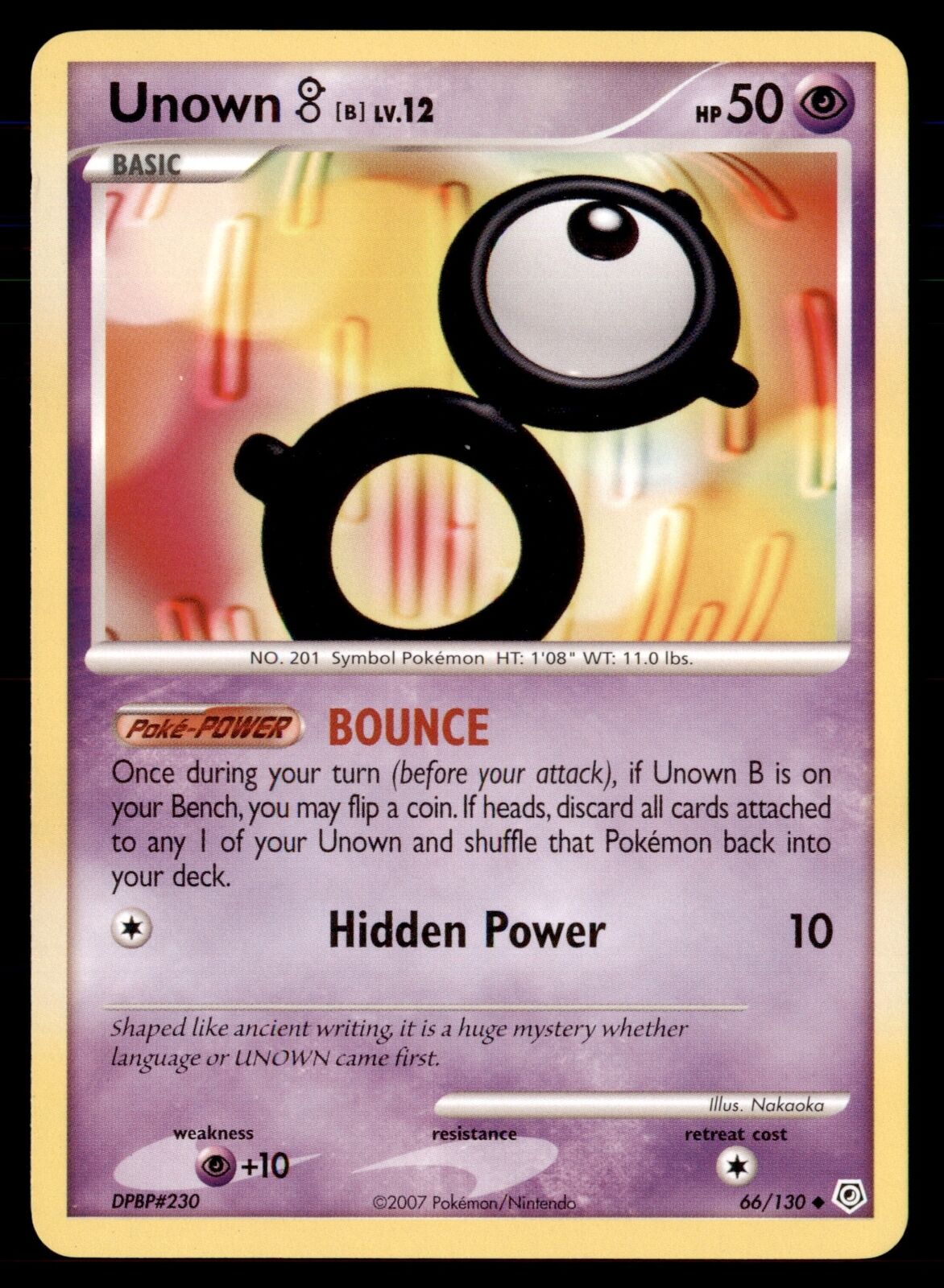 Unown X 71/132 Diamond & Pearl Uncommon Reverse Holo Pokemon Card Near