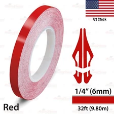 1/4" Vinyl Pinstriping Pin Stripe Car Body Styling Tape Decal Sticker 6mm RED