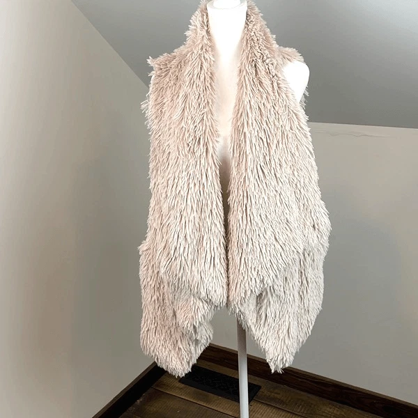 Wit Wisdom Faux Fur Shag Vest Size Small eBay