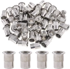 Glarks 50Pcs M10 Flat Head Threaded Rivetnut Insert Nutsert Set
