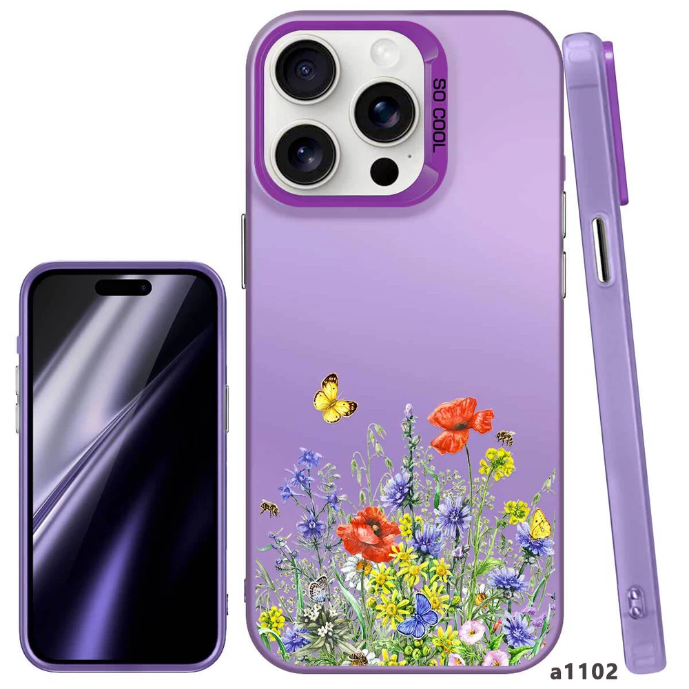Floral Shockproof Phone Case for iPhone 15 Pro Max 14 16 Samsung S23 S24