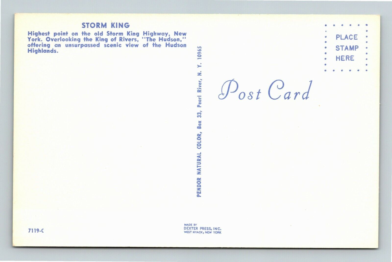 Storm King Highway NYNew York, Storm King, Aerial View, Vintage Postcard eBay