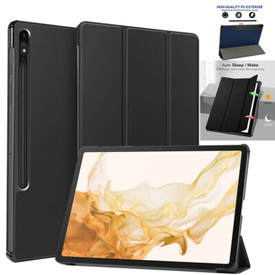 Smart Cover For Samsung Galaxy Tab S8+/S7 FE/S7+ 12.4'' Tablet Case Stand Leather