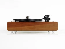 Restored Thorens TD 160 MKII turntable solid birch wood black