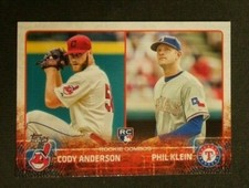 2015 Topps, Indians & Rangers Rookies - CODY ANDERSON & PHIL KLEIN