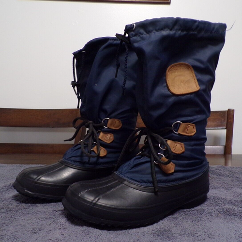 Sorel Snow Lion Rubber Nylon Cold Wet Weather Snow boots women's size 9M Canada - 第 1/5 張圖片
