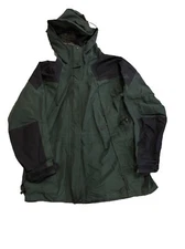 Eastern Mountain Sports EMS Jacket Green Black Hood Zip Snap Gore-Tex Women’s XL