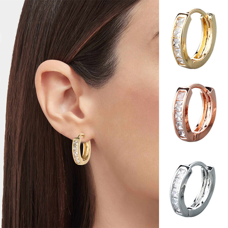 Fashionable Drop Hoop Earrings with Buckle Detail for Women