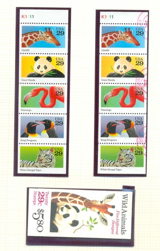 USA 2705-2710 Zoo animals booklet stamps, mint and used etc - Picture 2 of 3