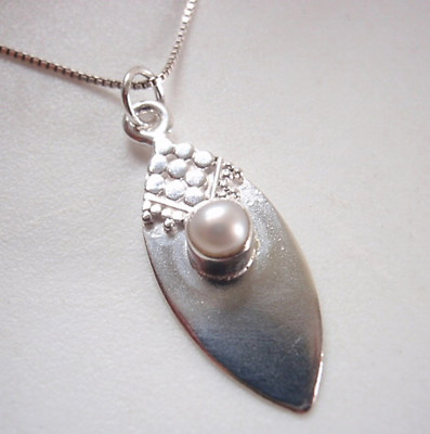 Cultured Pearl Tribal Style 925 Sterling Silver Necklace Corona Sun Jewelry