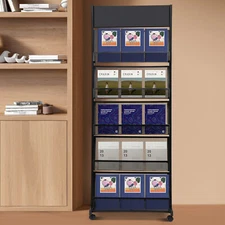 5-Tier Freestanding Literature Magazine News Rack Office Display Organizer Stand