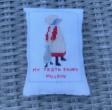 EUC Tooth Fairy Needlepoint Pillow with Pocket