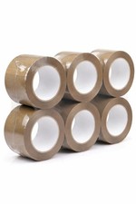 3 inch Brown Packing Tape 6 Refills Rolls Wide Packaging Tape for Moving Ship...