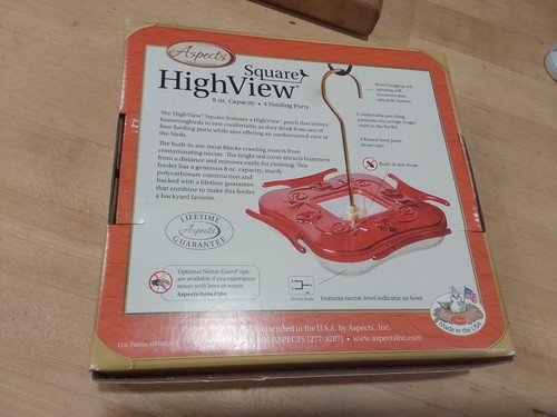 Hummzinger Highview Square Hummingbird Feeder 9 Oz CAP; - Bild 2 von 2