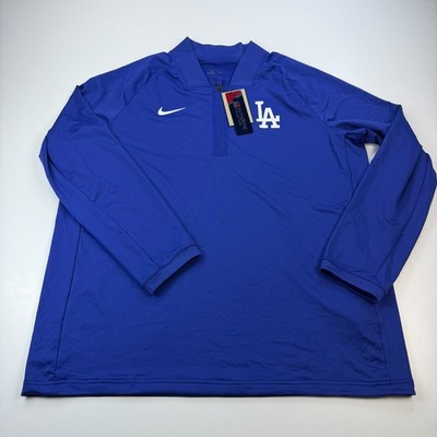 NEW Nike Los Angeles Dodgers 1/4 Zip Pullover Shirt Mens Extra Large XL Blue MLB