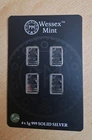 4 x 1g Wessex Mint Solid Silver Bars .999 Springbok Design Bullion Sealed Pack