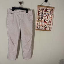 Old Navy Pixie Pants Pin Stripe Red Size 8 Ankle Pants