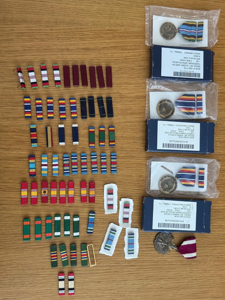 Us Ribbion Set US Military Ribbon Lot 59 pcs + 3 New Medal Sets Army Armed Forces | eBay