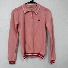 Scotch Soda Pink Strawberry Knit Polo Sweater Girls Size 16