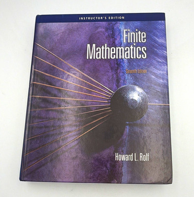 Thomson Brooks/Cole Finite Mathematics 7th Instructor's Ed HC Rolf 2008