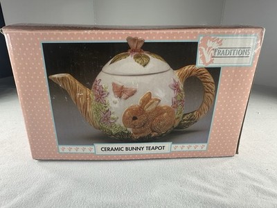 Teapot Wang s Ceramic Bunny Carrots Easter Spring Teapot