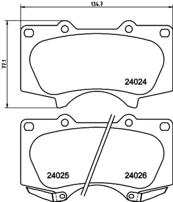 HELLA PAGID Bremsbelagsatz Scheibenbremse 8DB 355 010-491 für LAND MITSUBISHI 7