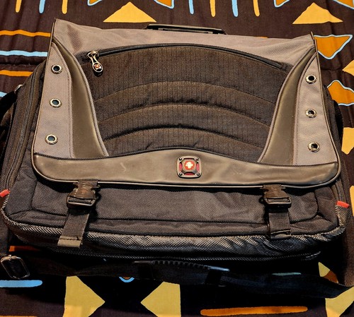 SWISSWEAR Black and Grey Laptop Bag - Picture 1 of 12