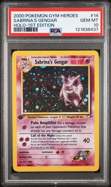 2000 Pokemon Gym Heroes Sabrina's Gengar 1st Edition #14 - PSA 10 - (12 CERT)