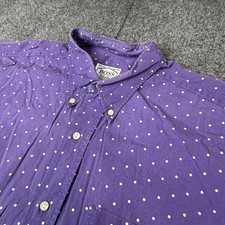 Hugo Boss Twenty Mens Purple Polka Dot Short Sleeve Button Down Shirt XL