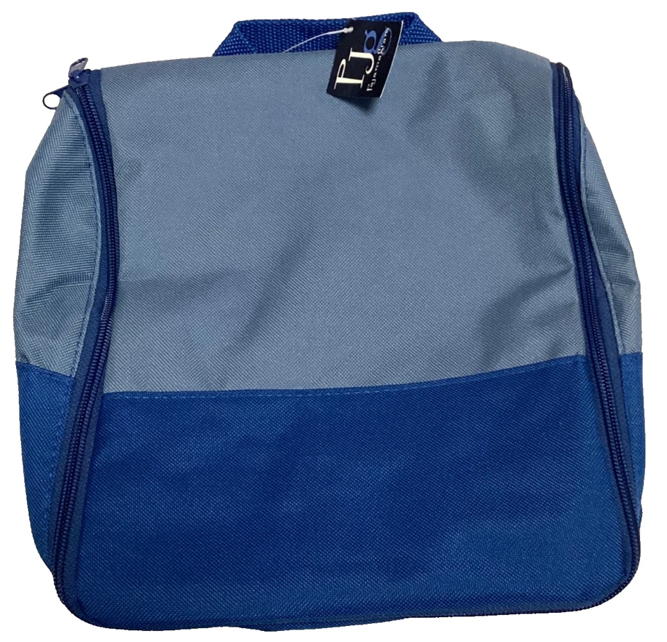 Pajamagram Blue Overnight Travel Toiletries Bag Hanger Zippered Pouches Mesh - Image 2 of 3
