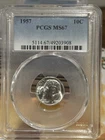 1957 Roosevelt Silver Dime PCGS MS67 Coin