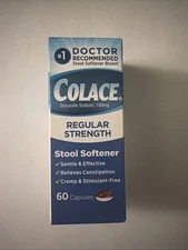 Colace Regular Strength Stool Softener 100 mg 60 Capsules | Exp 2027 Free Ship