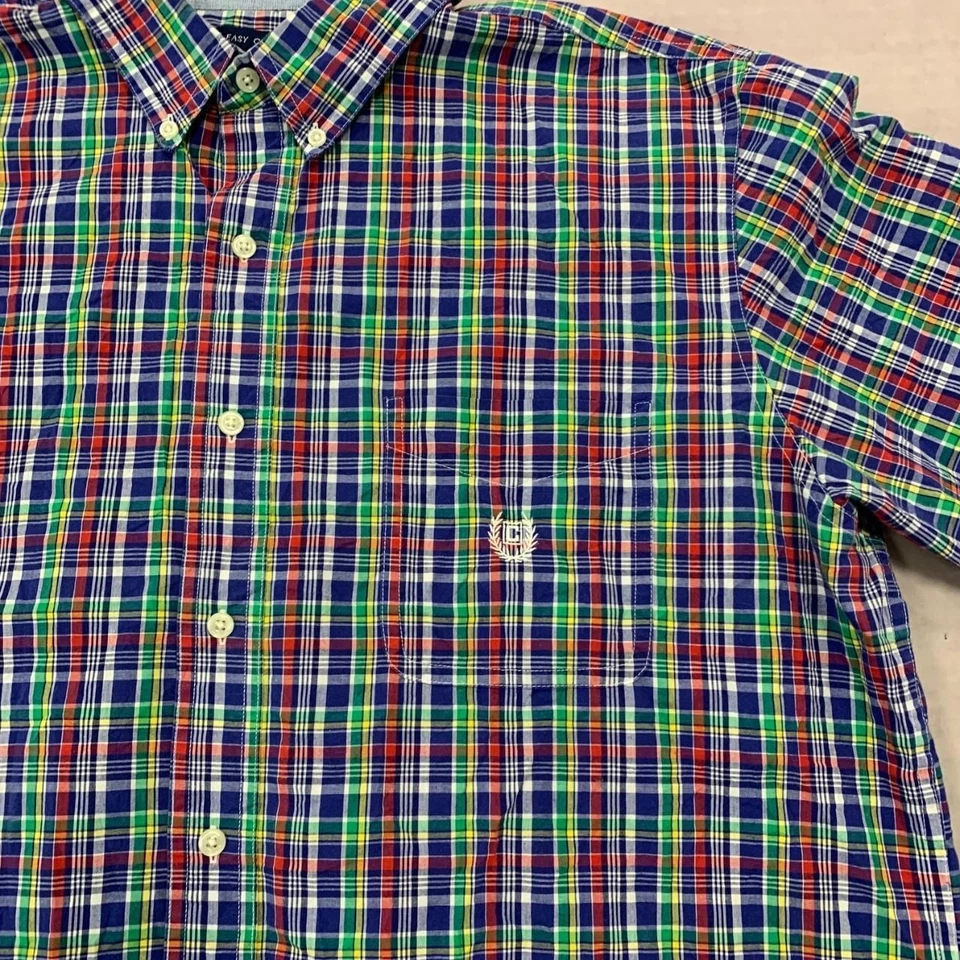 Camisa Chaps Vintage Cuadros Estampado Manga Corta con Bolsillo en el Pecho Hombre s XL Foto 3 de 4