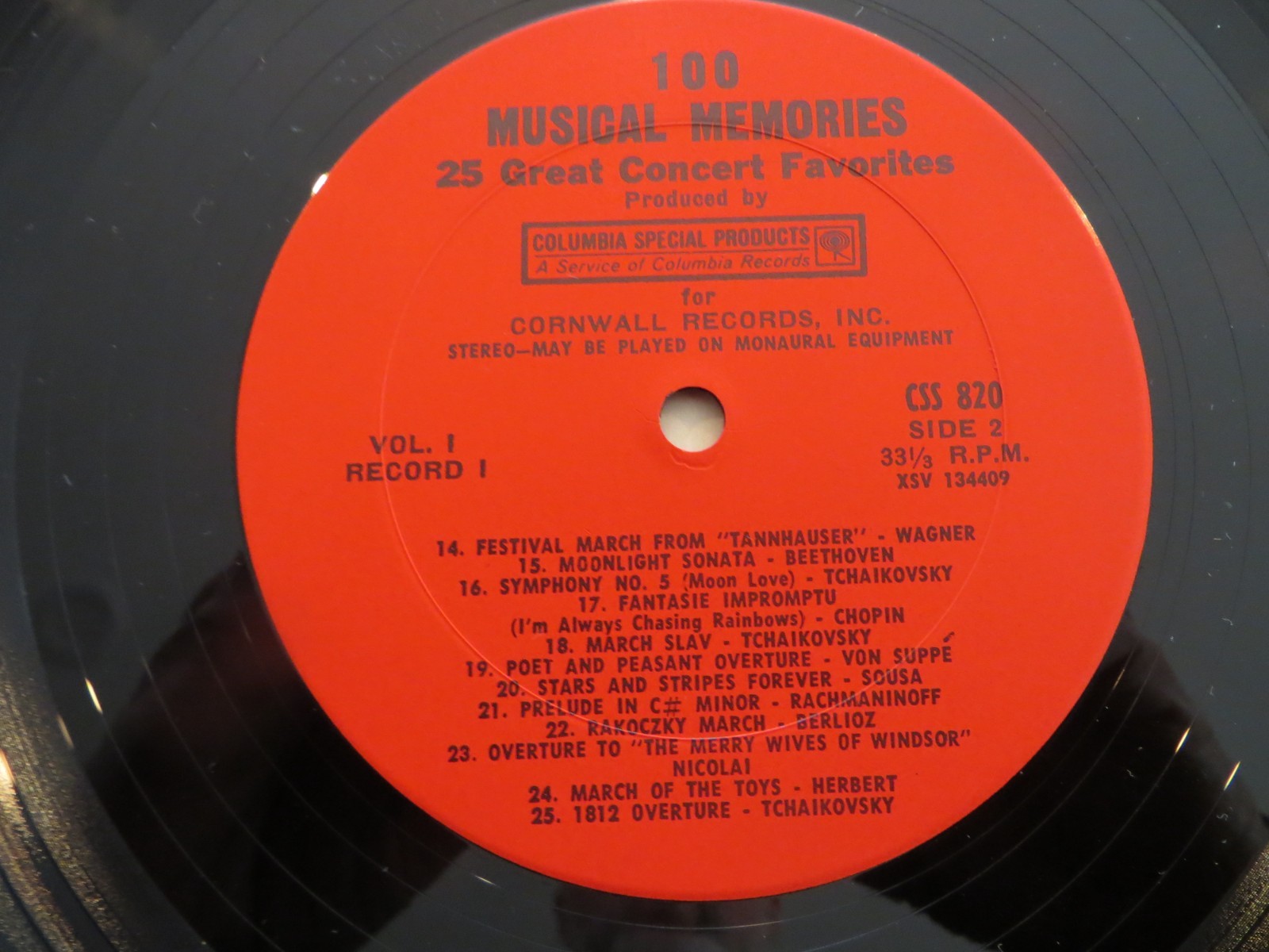 Various – 100 Musical Memories: 25 Great Concert Favorites Vol 1 Record 1 - VG+ thumbnail 4
