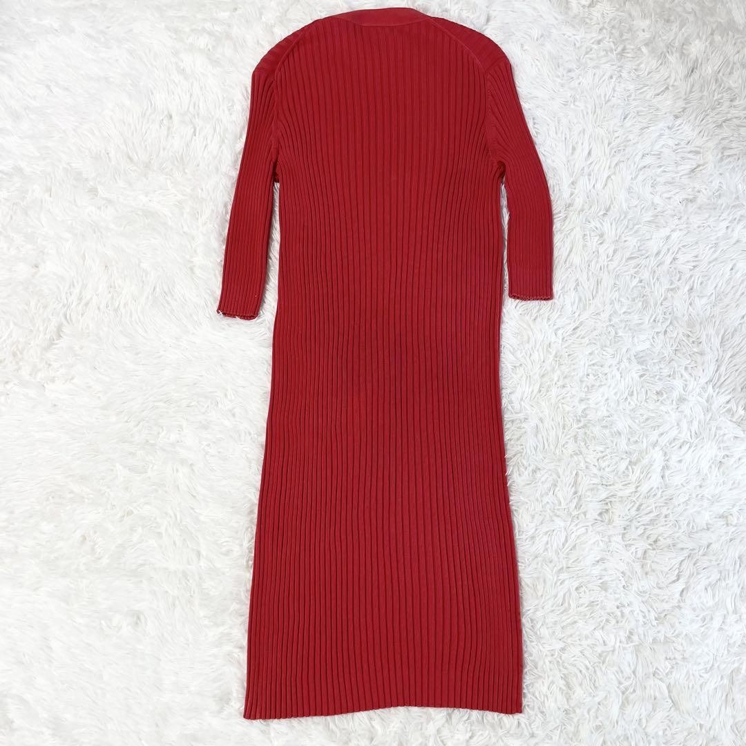 【美品】CHANEL シャネル ロングカーディガン ライオンボタン 赤 38 Chanel Long Cardigan Lion Button Red 38 | eBay
