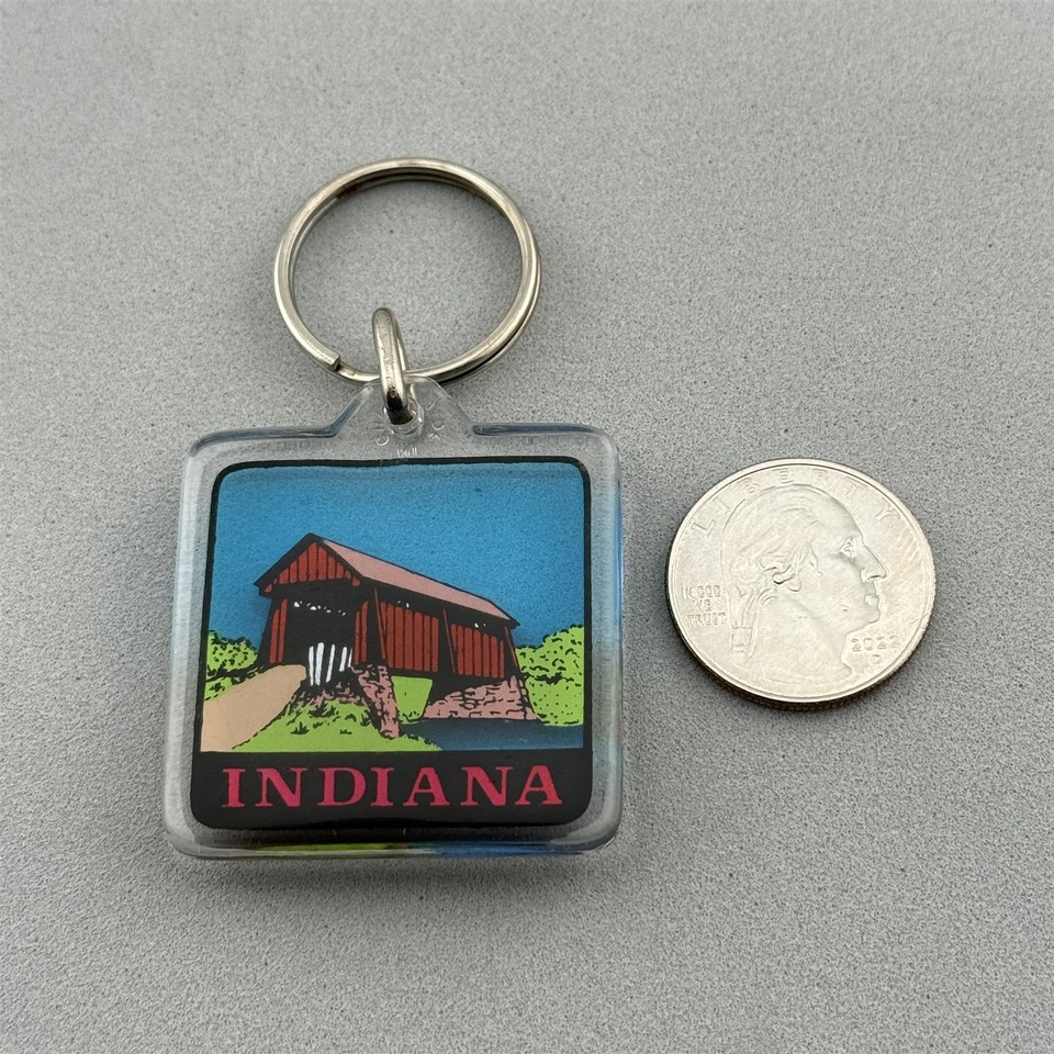 Indiana Old Red Wood Bridge Travel Souvenir Keychain Key Ring #60146 | eBay